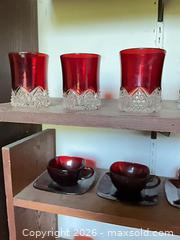 MaxSold Auction: Ruby Red Glassware Set – Tumblers, Cups & Saucers - Santa Monica (California, USA) PARTNER MANAGED Estate Sale Online Auction - 18th Street