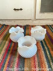 MaxSold Auction: Set of 3 White Milk Glass Vases, 4–6 in - Santa Monica (California, USA) PARTNER MANAGED Estate Sale Online Auction - 18th Street