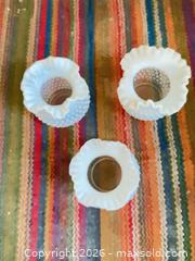 MaxSold Auction: Set of 3 White Milk Glass Vases, 4–6 in - Santa Monica (California, USA) PARTNER MANAGED Estate Sale Online Auction - 18th Street