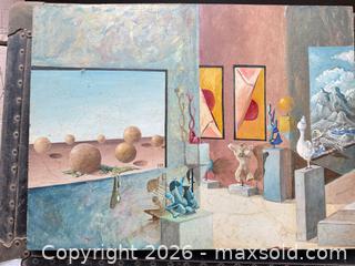 MaxSold Auction: Signed Oil Painting on Wood Panel, 18 x 24 in - Santa Monica (California, USA) PARTNER MANAGED Estate Sale Online Auction - 18th Street