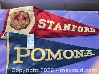 MaxSold Auction: Stanford Pomona Wool Felt Pennant, approx. 32" x 13" - Santa Monica (California, USA) PARTNER MANAGED Estate Sale Online Auction - 18th Street