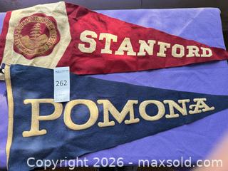 MaxSold Auction: Stanford Pomona Wool Felt Pennant, approx. 32" x 13" - Santa Monica (California, USA) PARTNER MANAGED Estate Sale Online Auction - 18th Street