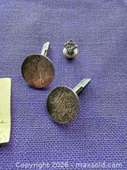 MaxSold Auction: Sterling Silver Monogram Cufflinks with Tie Tack - 3-Piece Set - Santa Monica (California, USA) PARTNER MANAGED Estate Sale Online Auction - 18th Street