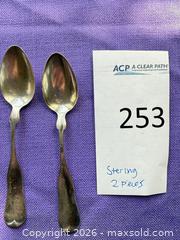 MaxSold Auction: Sterling Silver Spoons, Lot of 2 (5–6 in) - Santa Monica (California, USA) PARTNER MANAGED Estate Sale Online Auction - 18th Street