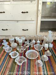 MaxSold Auction: Vintage Hobnail Milk Glass Lot - 16–30 Pieces - Santa Monica (California, USA) PARTNER MANAGED Estate Sale Online Auction - 18th Street