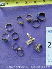 MaxSold Auction: Vintage Sterling Silver Turquoise Ring Lot of 10 - Santa Monica (California, USA) PARTNER MANAGED Estate Sale Online Auction - 18th Street