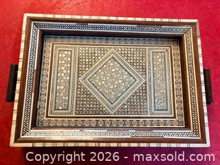 MaxSold Auction: Persian Khatam-kari Marquetry Tray  - Esquimalt (British Columbia, Canada) PARTNER MANAGED Estate Sale Online Auction - Lampson Street