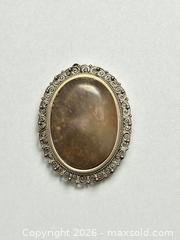 MaxSold Auction: Sterling Silver Agate Filigree Pendant / Brooch - Esquimalt (British Columbia, Canada) PARTNER MANAGED Estate Sale Online Auction - Lampson Street