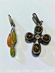 MaxSold Auction: Sterling Silver Amber Pendants 6.35g - Esquimalt (British Columbia, Canada) PARTNER MANAGED Estate Sale Online Auction - Lampson Street