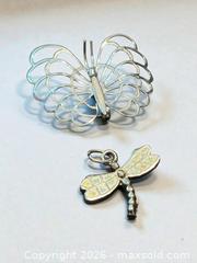 MaxSold Auction: Sterling Silver Bond Boyd Butterfly Brooch and Sterling Silver and Opal Inlaid Dragonfly Pendant. 4.66g - Esquimalt (British Columbia, Canada) PARTNER MANAGED Estate Sale Online Auction - Lampson Street
