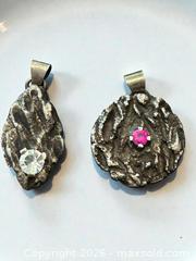 MaxSold Auction: Sterling Silver Brutalist Pendant with Gemstone Accents 9.74g - Esquimalt (British Columbia, Canada) PARTNER MANAGED Estate Sale Online Auction - Lampson Street