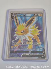 MaxSold Auction: NM Pokémon Jolteon TCG Jolteon V Card – Evolving Skies 177/203, Electric-Type Basic Pokémon V, 2021 Release, Sleeved Collector Condition - Toronto (Ontario, Canada) PARTNER MANAGED Reseller Online Auction - Mcadam Avenue