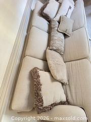 MaxSold Auction: Beige 3-Seat Traditional Fabric Sofa / Couch - Raleigh (North Carolina, USA) PARTNER MANAGED Downsizing Online Auction -  Tipping Circle