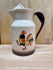 MaxSold Auction: Ceramic Pitcher with Rooster Farmhouse Motif, Medium Size - Raleigh (North Carolina, USA) PARTNER MANAGED Downsizing Online Auction -  Tipping Circle