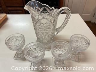 MaxSold Auction: Clear Vintage-Style Glass Pitcher and Goblets - Raleigh (North Carolina, USA) PARTNER MANAGED Downsizing Online Auction -  Tipping Circle