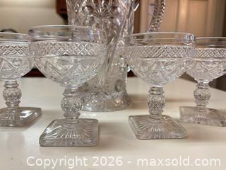 MaxSold Auction: Clear Vintage-Style Glass Pitcher and Goblets - Raleigh (North Carolina, USA) PARTNER MANAGED Downsizing Online Auction -  Tipping Circle
