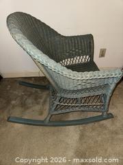 MaxSold Auction: Green Wicker/Rattan Rocking Chair, Rustic Single Seat - Raleigh (North Carolina, USA) PARTNER MANAGED Downsizing Online Auction -  Tipping Circle
