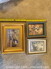 MaxSold Auction: Lot of 3 Small Framed Artwork in Gilded Wood Frames - Raleigh (North Carolina, USA) PARTNER MANAGED Downsizing Online Auction -  Tipping Circle
