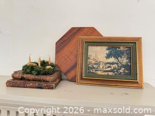 MaxSold Auction: Mantel decor lot- small Frame, antique books, etc - Raleigh (North Carolina, USA) PARTNER MANAGED Downsizing Online Auction -  Tipping Circle