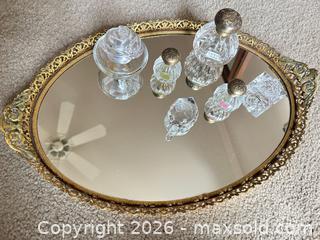 MaxSold Auction: Ornate Oval Mirrored Vanity Tray with Tocca Bottles - Raleigh (North Carolina, USA) PARTNER MANAGED Downsizing Online Auction -  Tipping Circle