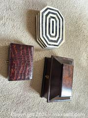 MaxSold Auction: Set of 3 Solid Wood Boxes with Hinged Lids & Metal Hardware - Raleigh (North Carolina, USA) PARTNER MANAGED Downsizing Online Auction -  Tipping Circle