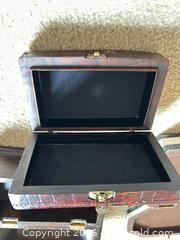MaxSold Auction: Set of 3 Solid Wood Boxes with Hinged Lids & Metal Hardware - Raleigh (North Carolina, USA) PARTNER MANAGED Downsizing Online Auction -  Tipping Circle