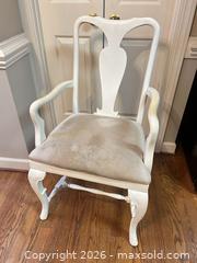 MaxSold Auction: White Wood Frame Queen Anne Style Armchair - Raleigh (North Carolina, USA) PARTNER MANAGED Downsizing Online Auction -  Tipping Circle