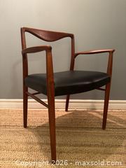 MaxSold Auction: Mid century modern Danish Teak and leather armchair - Toronto (Ontario, Canada) SELLER MANAGED Reseller Online Auction - Kempsell Crescent