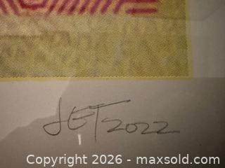 MaxSold Auction: Signed Framed Silkscreen Print by Jet - Toronto (Ontario, Canada) SELLER MANAGED Reseller Online Auction - Kempsell Crescent
