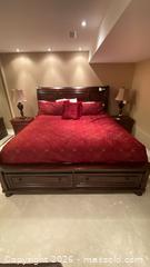 MaxSold Auction: Ashley Porter Sleigh Storage Bed, Mattress and Bedding - Grimsby (Ontario, Canada) PARTNER MANAGED Downsizing Online Auction - Dorchester Drive              