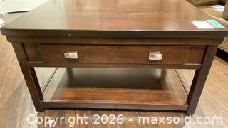 MaxSold Auction: Ashley Wood Lift-Top Coffee Table  - Grimsby (Ontario, Canada) PARTNER MANAGED Downsizing Online Auction - Dorchester Drive              