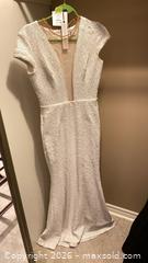 MaxSold Auction: Dress the Population Michelle White Sequin Maxi Dress Size L  - Grimsby (Ontario, Canada) PARTNER MANAGED Downsizing Online Auction - Dorchester Drive              