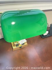 MaxSold Auction: Green Glass Shade Banker’s Lamp with Brass/Gold Base - Grimsby (Ontario, Canada) PARTNER MANAGED Downsizing Online Auction - Dorchester Drive              