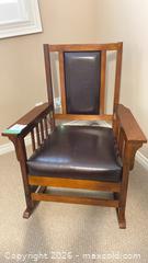 MaxSold Auction: Mission Style Wood Rocking Chair  - Grimsby (Ontario, Canada) PARTNER MANAGED Downsizing Online Auction - Dorchester Drive              