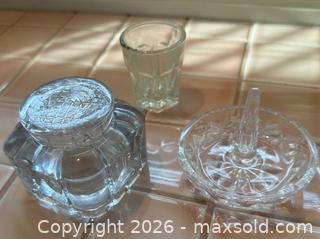 MaxSold Auction: Lot of 3 Glass Inkwells & other Glass - Oak Bay (British Columbia, Canada) SELLER MANAGED Estate Sale Online Auction - Esplanade