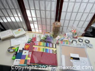 MaxSold Auction: Assorted Craft Supplies: Cardstock, Letterpress Plates, Ribbons, Tape - Warwick (Rhode Island, USA) SELLER MANAGED Reseller Online Auction - Warwick Avenue