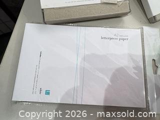 MaxSold Auction: Assorted Craft Supplies: Cardstock, Letterpress Plates, Ribbons, Tape - Warwick (Rhode Island, USA) SELLER MANAGED Reseller Online Auction - Warwick Avenue