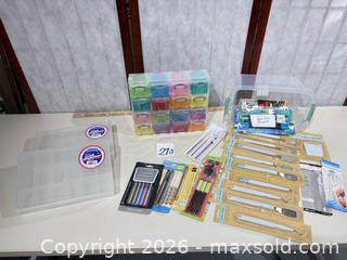 MaxSold Auction: Craft tools lot: palette knives, metallic markers & organizers - Warwick (Rhode Island, USA) SELLER MANAGED Reseller Online Auction - Warwick Avenue