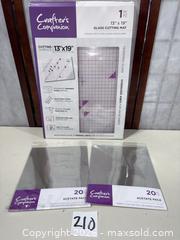 MaxSold Auction: Crafter's Companion Glass Cutting Mat 13x19 + Acetate Sheets 8.5x11 - Warwick (Rhode Island, USA) SELLER MANAGED Reseller Online Auction - Warwick Avenue