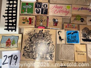 MaxSold Auction: Lot of 31–50 Wood-Mounted Rubber Stamps, Assorted Designs - Warwick (Rhode Island, USA) SELLER MANAGED Reseller Online Auction - Warwick Avenue