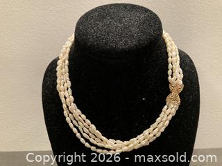 MaxSold Auction: 5 Strand Pearl and Gold Necklace - North Vancouver (British Columbia, Canada) PARTNER MANAGED Downsizing Online Auction - 14th Street West