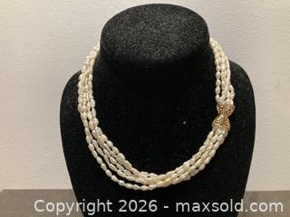 MaxSold Auction: 5 Strand Pearl and Gold Necklace - North Vancouver (British Columbia, Canada) PARTNER MANAGED Downsizing Online Auction - 14th Street West