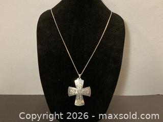 MaxSold Auction: Large Sterling Silver Cross and Chain - North Vancouver (British Columbia, Canada) PARTNER MANAGED Downsizing Online Auction - 14th Street West