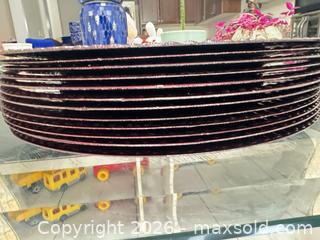 MaxSold Auction: Burgundy Plastic/Resin Round Charger Plates, Plain — 12+1 - Welland (Ontario, Canada) SELLER MANAGED Reseller Online Auction -  Stern Drive