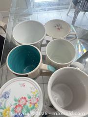 MaxSold Auction: Porcelain Printed Cups with Turquoise Interior, Lot of 4–6 - Welland (Ontario, Canada) SELLER MANAGED Reseller Online Auction -  Stern Drive