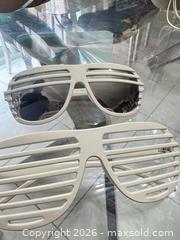 MaxSold Auction: White Plastic Shutter/Shade Novelty Sunglasses - Welland (Ontario, Canada) SELLER MANAGED Reseller Online Auction -  Stern Drive