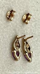 MaxSold Auction: 10k Gold Stud Earrings with Purple Amethyst Stones - Ottawa (Ontario, Canada) SELLER MANAGED Reseller Online Auction -  Decarie Drive