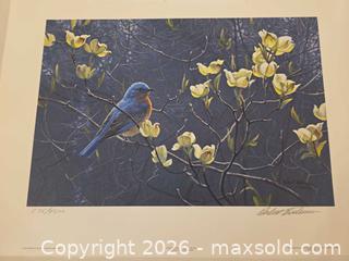 MaxSold Auction: Blue Bird And Blossoms By Robert Bateman - 1990 - Limited Edition Print 575/4500 - Vancouver (British Columbia, Canada) PARTNER MANAGED Commercial Liquidation Online Auction -  East Hastings