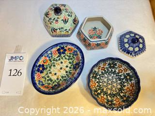 MaxSold Auction: Four Small Polish Dishes - Fremont (California, USA) PARTNER MANAGED Estate Sale Online Auction - Las Palmas Avenue