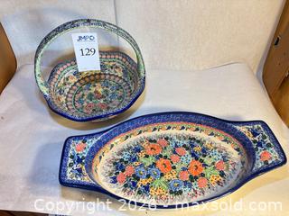 MaxSold Auction: Polish Ceramic Basket & Oval Casserole Dish - Fremont (California, USA) PARTNER MANAGED Estate Sale Online Auction - Las Palmas Avenue